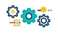 Gears Settings Process Configuration Mechanism Icon Vector, vector design Generative AI Royalty Free Stock Photo