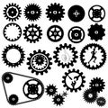 Gears silhouette vector