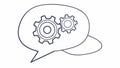 Gears in a Speech Bubble, Thinking Process Vector Icon, vector design Generative AI Royalty Free Stock Photo