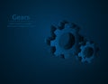 Gears symbol low poly vector illustration, mechanism polygonal icon, operation of the mechanism concept illustration