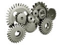 Gears system working as a team technology construction engineering cogs - 3d rendering