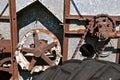 Gears on a threshing machine Royalty Free Stock Photo