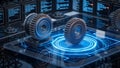 Gears of Tomorrow: Precision Engineering in Digital Revolution Royalty Free Stock Photo