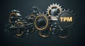 Gears with Tpm Text Show Total Productive Maintenance Concept