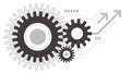 Gears wheels creative working icon background