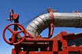 The blow pipe of an old repurposed threshing machine Royalty Free Stock Photo