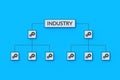 Gears and word industry on gears. Megacorporation hierarchy diagram