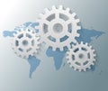 Gears with world map Royalty Free Stock Photo