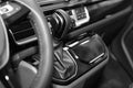 Gearshift and dashboard inside of car Royalty Free Stock Photo