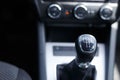 Gearshift lever of a car manual transmission.