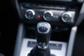 Gearshift lever of a car manual transmission.