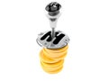 Gearshift with stack of coins