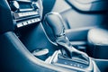 Gearstick of speed shift selector in automatic transmission car Royalty Free Stock Photo