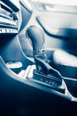 Gearstick of speed shift selector in automatic transmission car Royalty Free Stock Photo