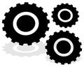 Gearwheel, gear icon. Settings, configuration, development