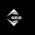 GEB abstract technology logo design on Black background. GEB creative initials letter logo concept