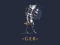 Geb, egyptian god of the Earth. Vector. Royalty Free Stock Photo