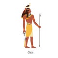 Geb, Old Egypts god of Earth. Ancient Egyptian deity with goose bird on head. Character from history, mythology and