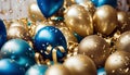 Geburtstag oder Hintergrund Ballons Gratulation Einladung Konfetti als Goldene confetti auch Weihnachten zum zur Gru?karte eine