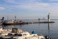 Gebze - Eskihisar village. Ferries and boats in the sea. Seaside town