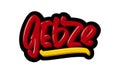 Gebze, Turkey city logo text. Vector illustration of hand drawn lettering