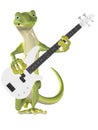 Gecko on Bass Guitar