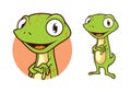 Gecko, Lizard, Chameleon Character Illustration Vector in Cartoon Style