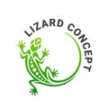 Gecko lizard logo graphic design concept.