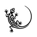 Gecko lizard Maori style. Tattoo sketch or logo Royalty Free Stock Photo