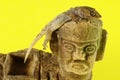 Gecko Lizard and Mayan Statue Royalty Free Stock Photo