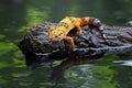 Beautiful leopard gecko in reflection Royalty Free Stock Photo