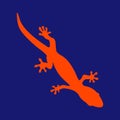 Gecko orange silhouette vector illustraton