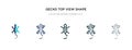 Gecko top view shape icon in different style vector illustration. two colored and black gecko top view shape vector icons designed