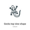 Gecko top view shape outline vector icon. Thin line black gecko top view shape icon, flat vector simple element illustration from Royalty Free Stock Photo