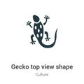 Gecko top view shape vector icon on white background. Flat vector gecko top view shape icon symbol sign from modern culture