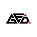 GED triangle letter logo design with triangle shape. GED triangle logo design monogram. GED triangle vector logo template with red Royalty Free Stock Photo