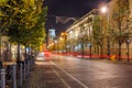 Gediminas prospect at night, Vilnius, Lithuania Royalty Free Stock Photo