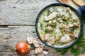 Gedlibzhe - kabardian dish chicken in sour cream sauce