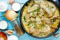 Gedlibzhe - kabardian dish chicken in sour cream sauce