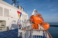 Fast rescue boat on board Scandlines ferry Copenhagen