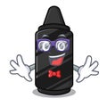 Geek black crayon in the character shape