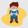 Geek Boy Vector Illustration