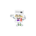 Geek cartoon calculator white for calculate tool