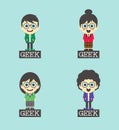 Geek cartoon character set