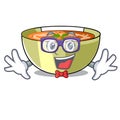 Geek Cartoon lentil soup ready to served Royalty Free Stock Photo