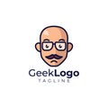 Geek cartoon mascot logo template Royalty Free Stock Photo