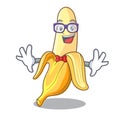 Geek character banana in the fruit market