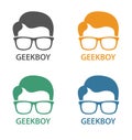 Geek character face icon