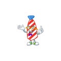 The Geek character of USA stripes tie mascot design