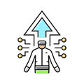 geek chic tech enthusiast color icon vector illustration